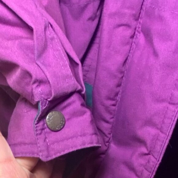 Vintage XL Purple Jacket Plaid Lining Multi-Pocket Warm Outdoor Coat NO HOOD - Picture 8 of 8